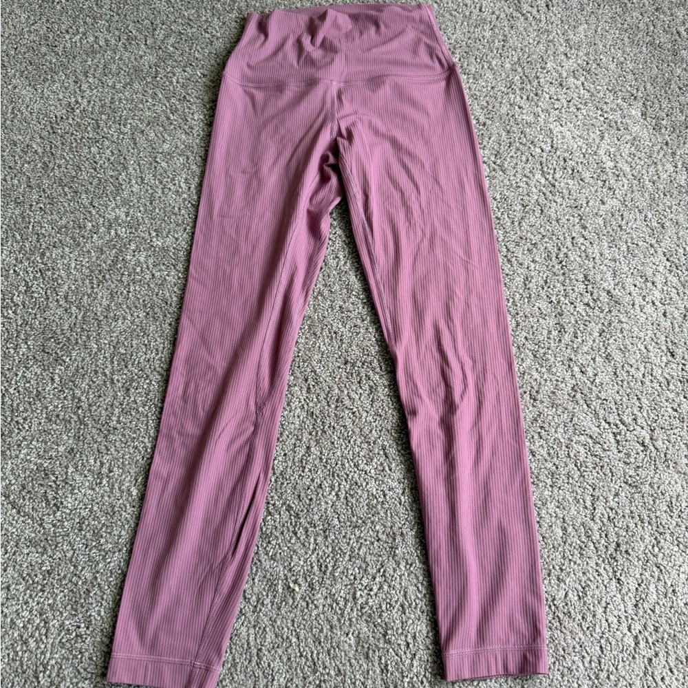 Pink Ribbed Leggings
